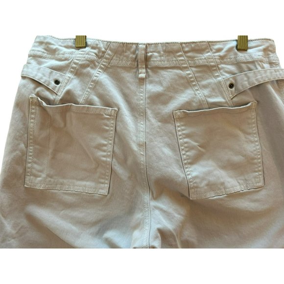 Anthropologie Women's Light Khaki Cargo Pants Size 31 Adjustable Waist - Picture 5 of 6